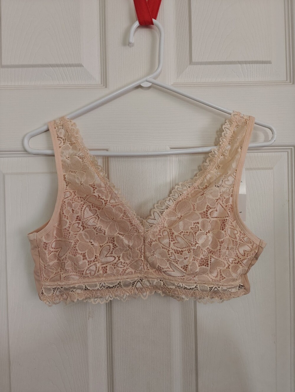 SERETILIA Wireless Lace Bralette Peach Colour